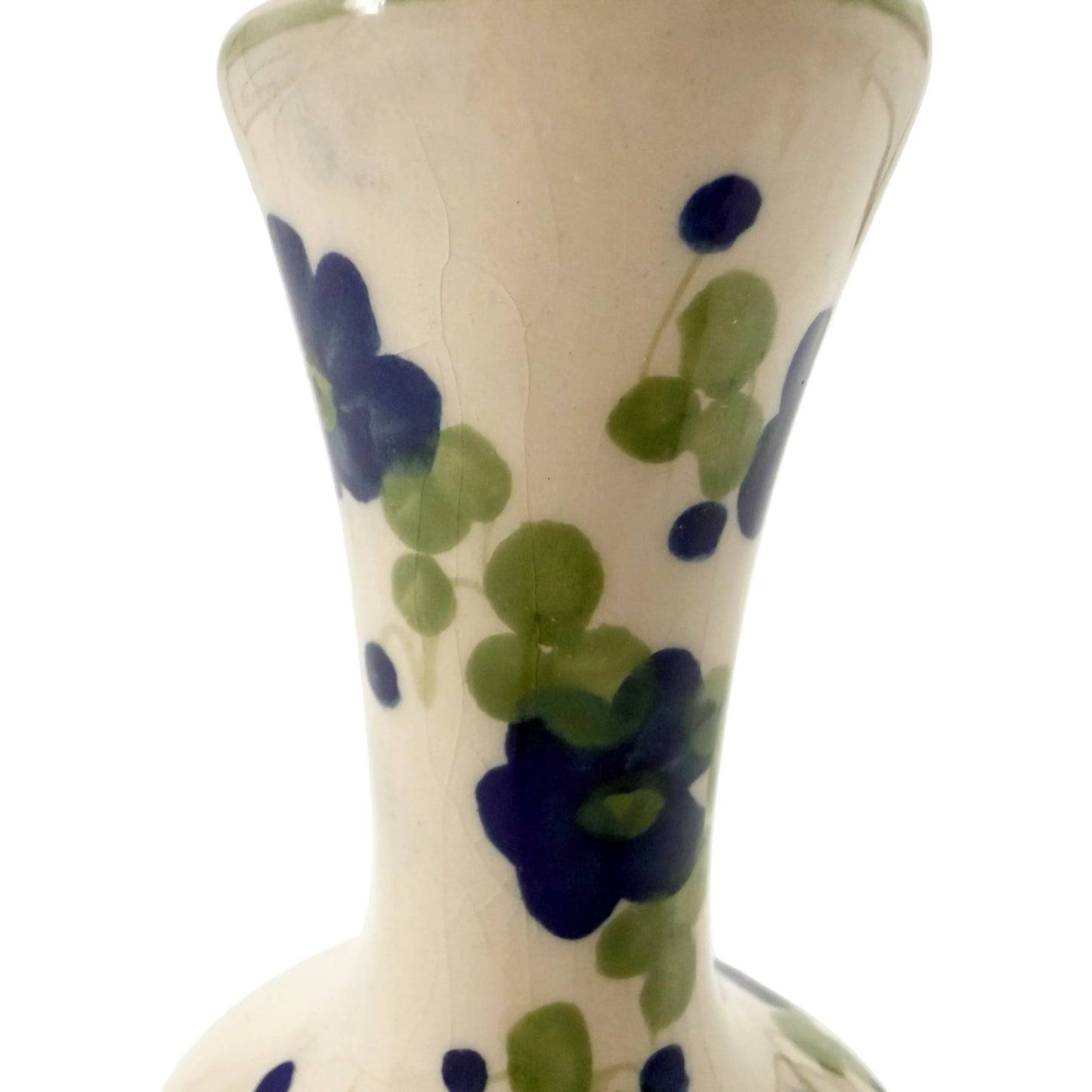 small blue floral bud vase | vintage pottery