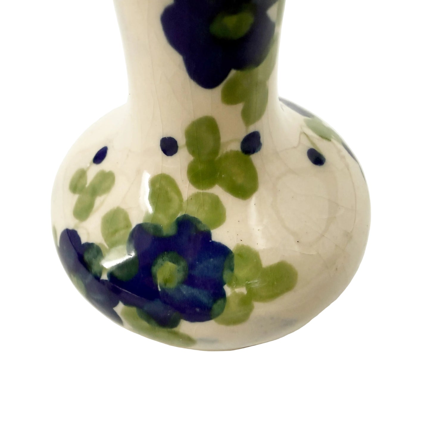 small blue floral bud vase | vintage pottery