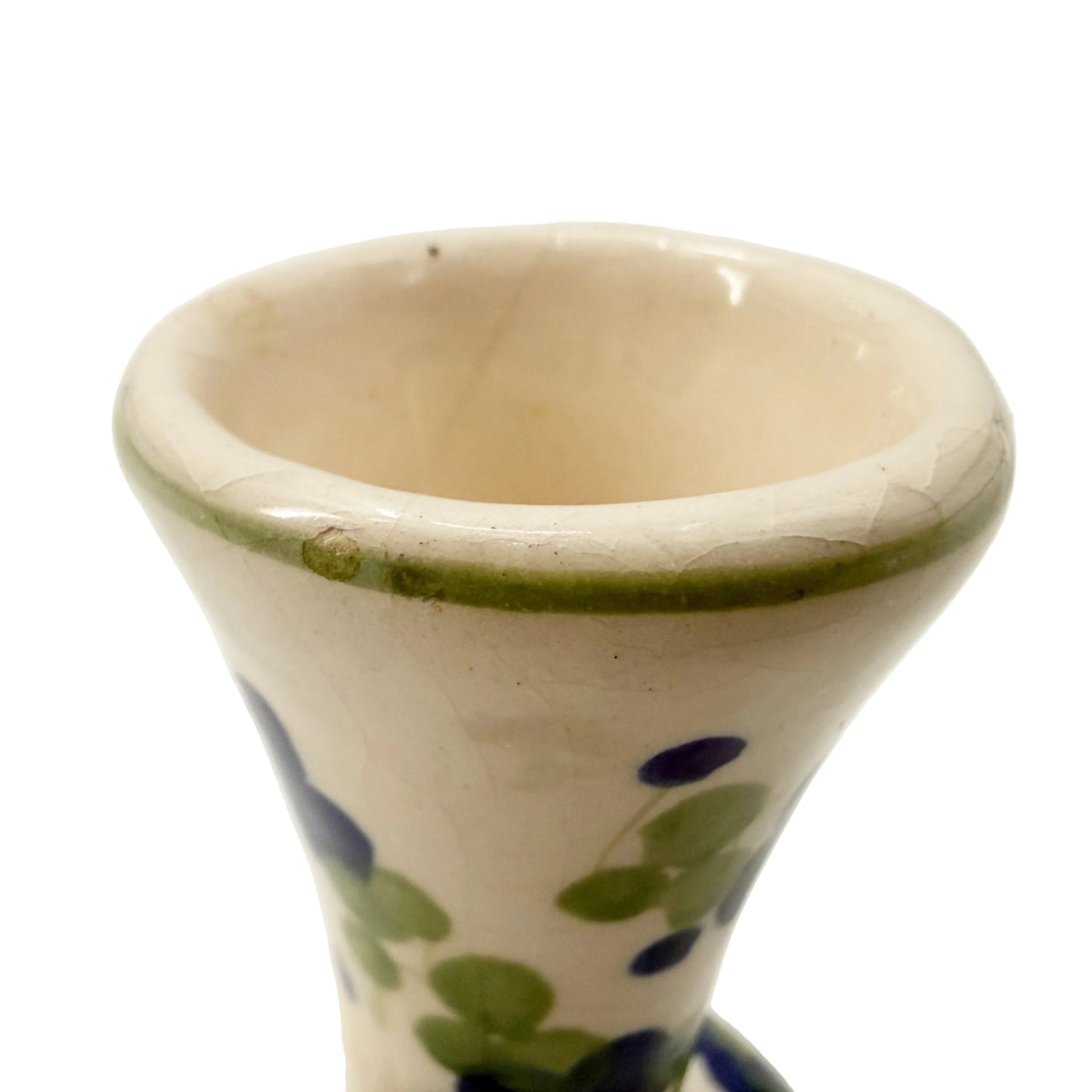 small blue floral bud vase | vintage pottery