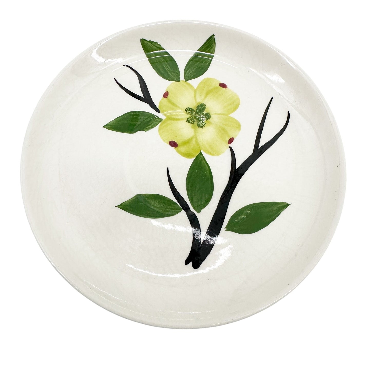 vintage Dixie Dogwood Saucer Plate by Joni China hand painted USA dinnerware