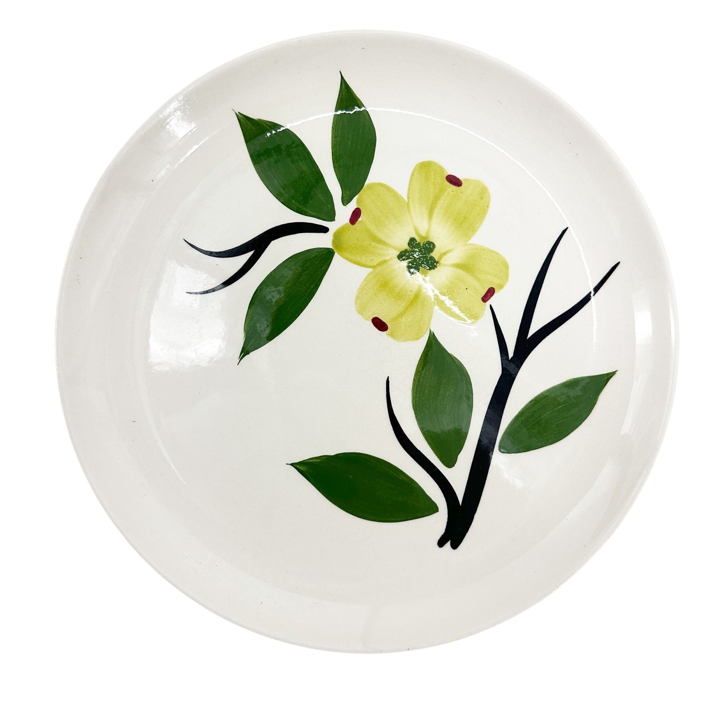 vintage Dixie Dogwood Luncheon 9.5" Plate by Stetson hand painted USA dinnerware