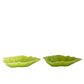 vintage pair of lime green Leaf Trays nuts candy DISH pottery Lazy Susan