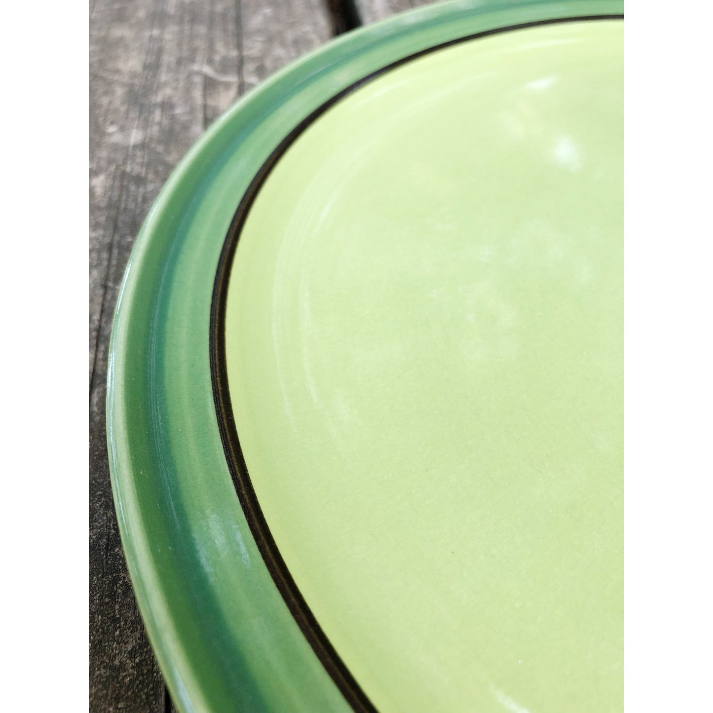vintage Nasco stone ware Lime Glow stoneware Dinner Plate green dinnerware Japan