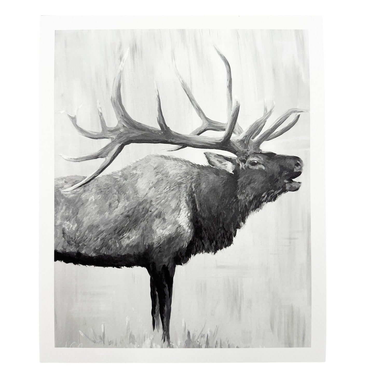 Black and White Elk Call | 8" x 10" art print {unframed}