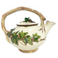 vintage McCoy cream green brown Ivy creamer sugar bowl teapot lid POTTERY set