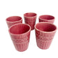 set of 5 small tumbler ceramic pottery CUPS red burgundy Made in Japan container