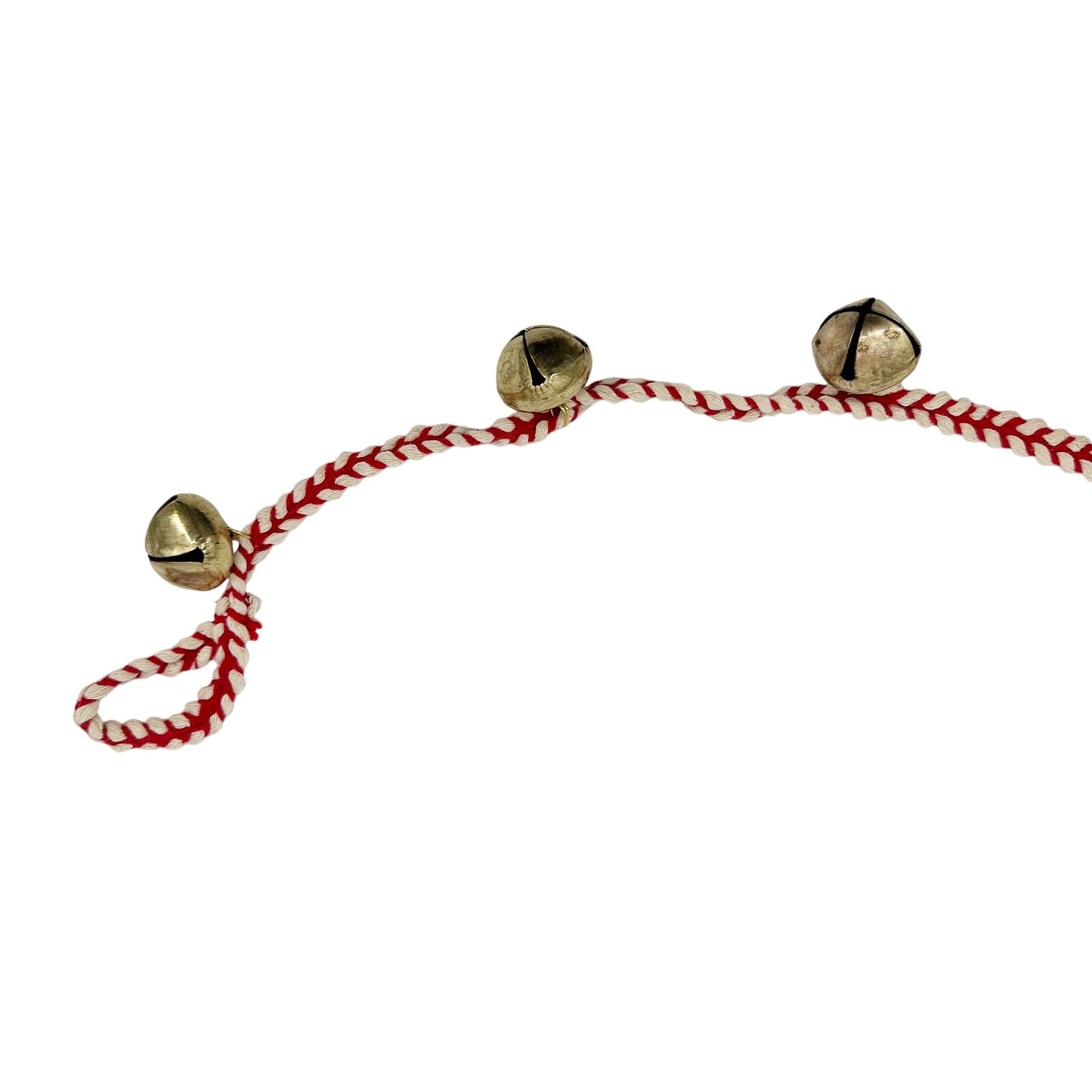 Jingle Bell Garland | red, white & gold