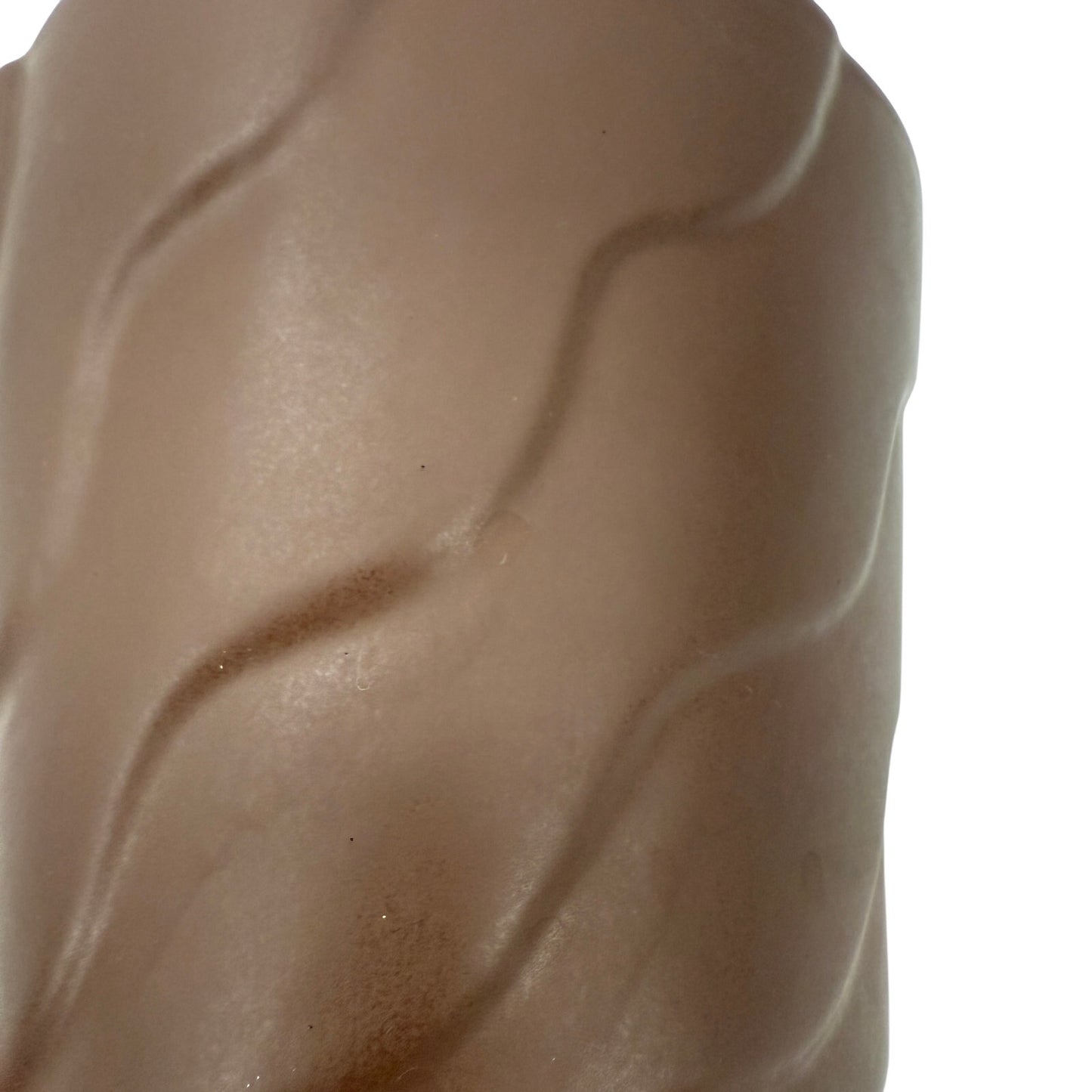 vintage dark brown Wave texture Planter matte finish flower pot art pottery