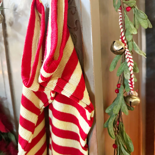 Jingle Bell Garland | red, white & gold