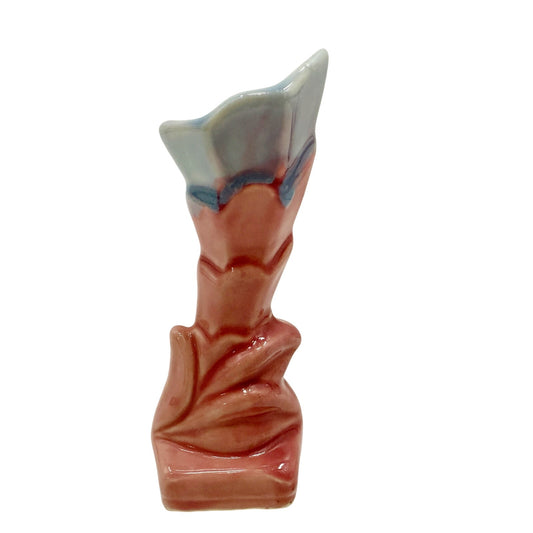 vintage pink & blue Bud floral Vase 705 USA art pottery flowers 5" H