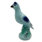 vintage standing Blue Bird Figurine green floral art pottery 7" tall ceramics