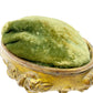 vintage gilded Pin Box green velvet cushion rose footed metal container 170 4/4