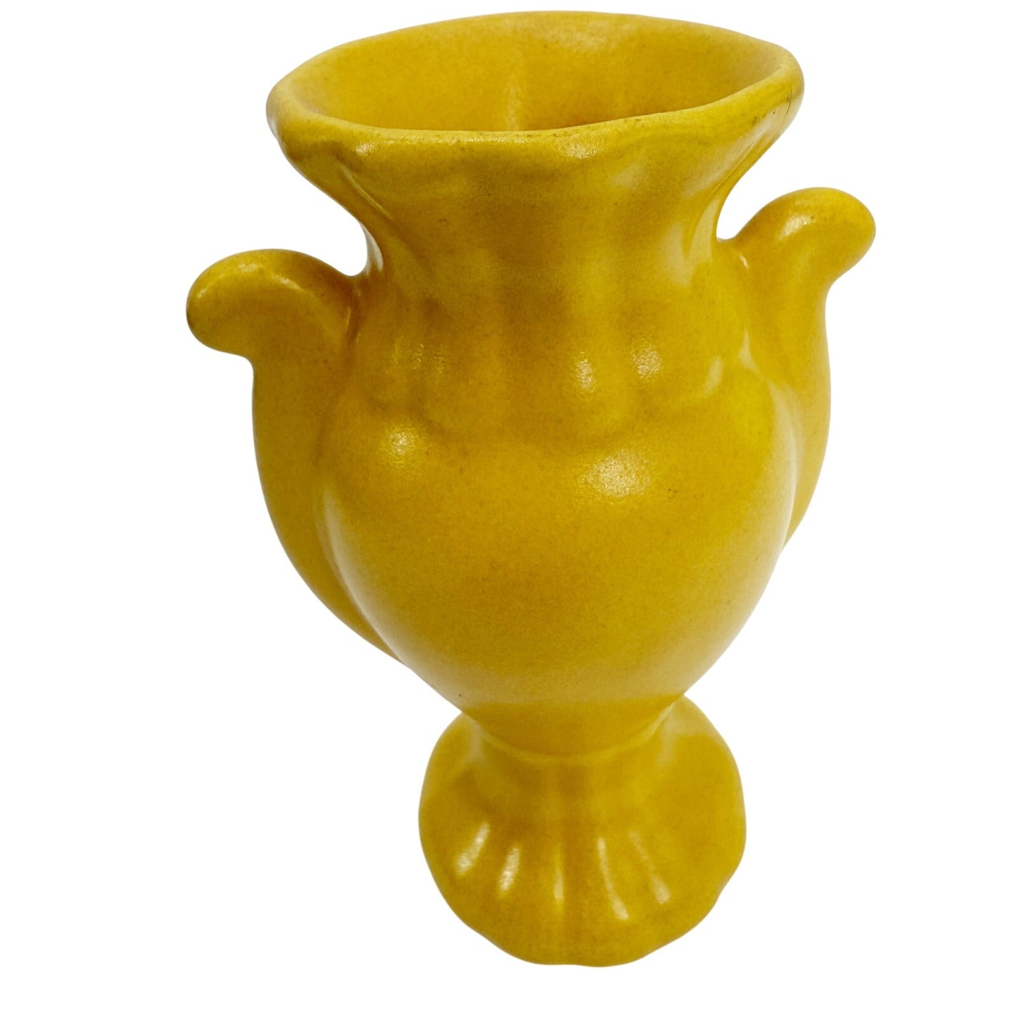 vintage yellow Bud flower Trophy Urn Vase art pottery floral 4.5" tall