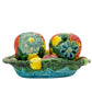 vintage floral Salt & Pepper Shaker Set with Tray | made in Japan