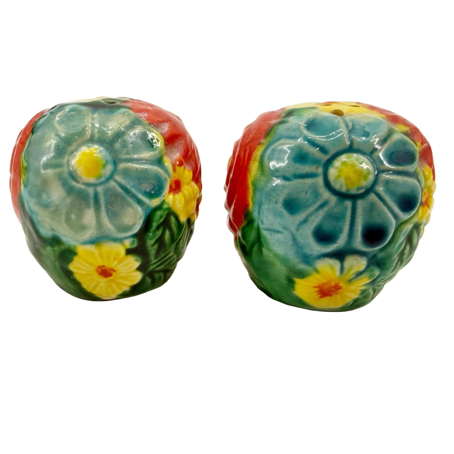 vintage floral Salt & Pepper Shaker Set with Tray | made in Japan