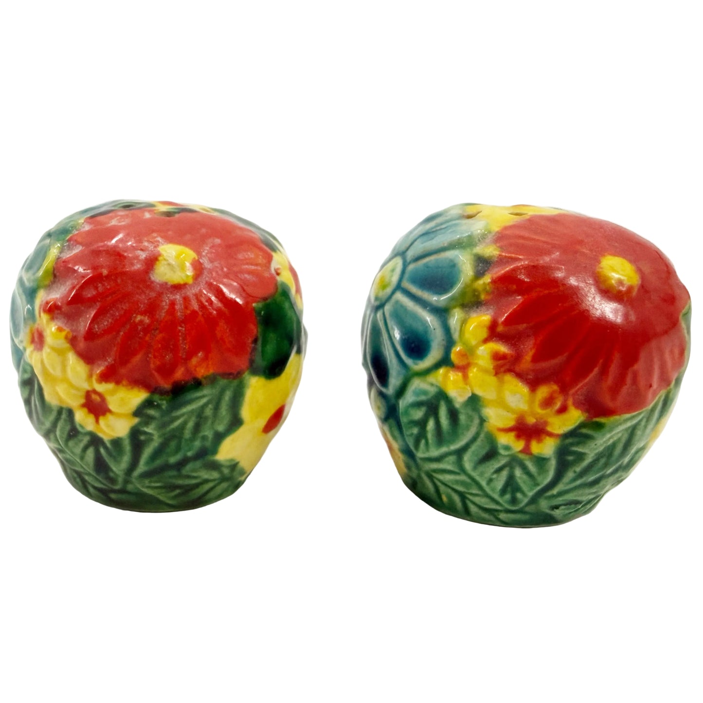 vintage floral Salt & Pepper Shaker Set with Tray | made in Japan
