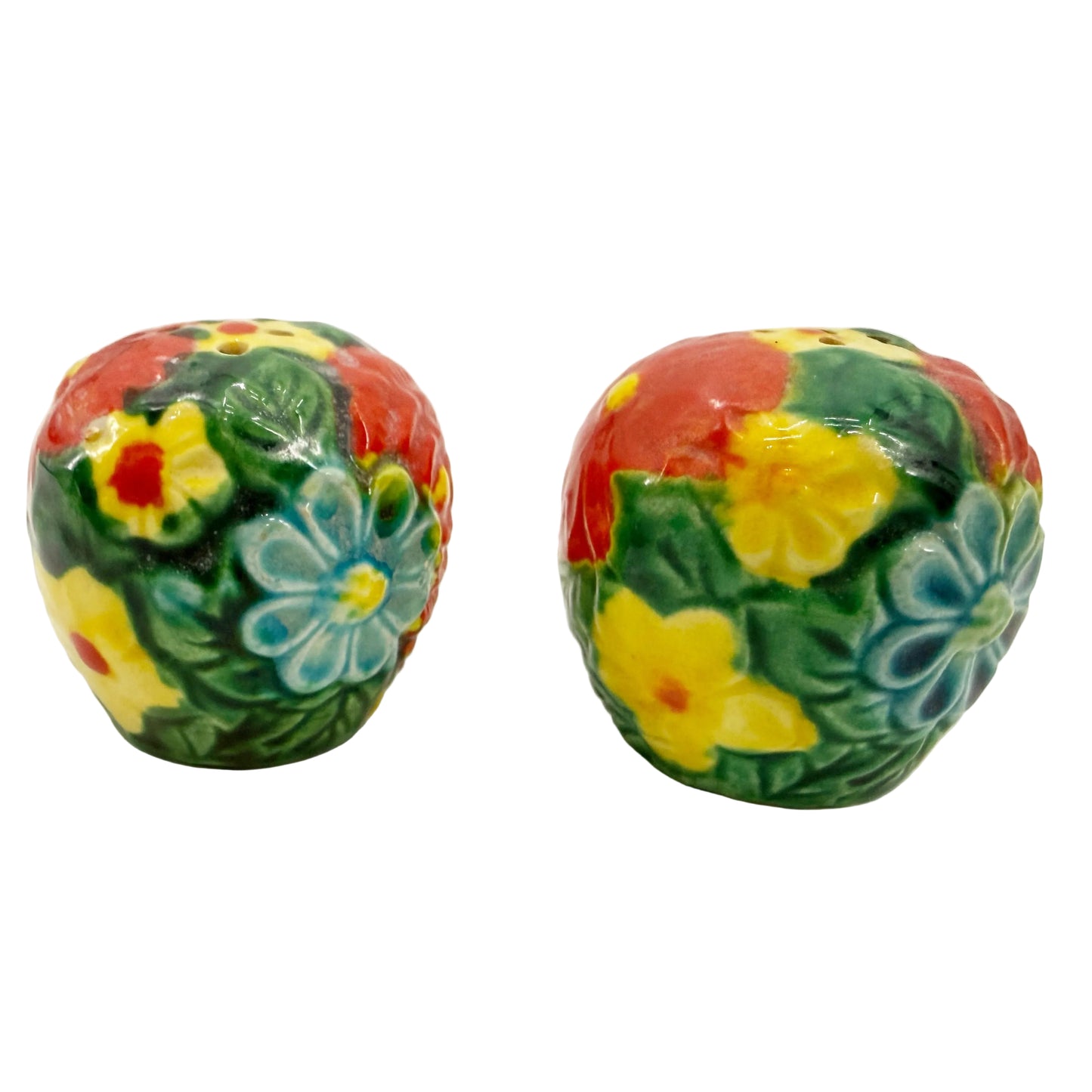 vintage floral Salt & Pepper Shaker Set with Tray | made in Japan