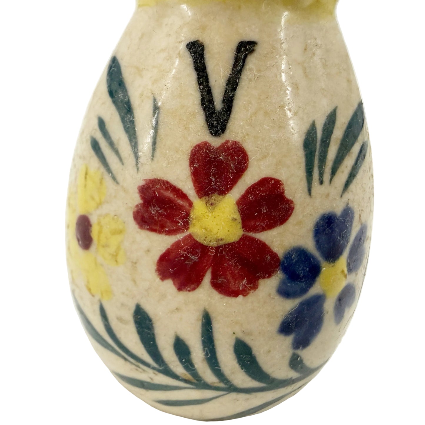 3" tall floral Cruet Pitcher | vintage pottery