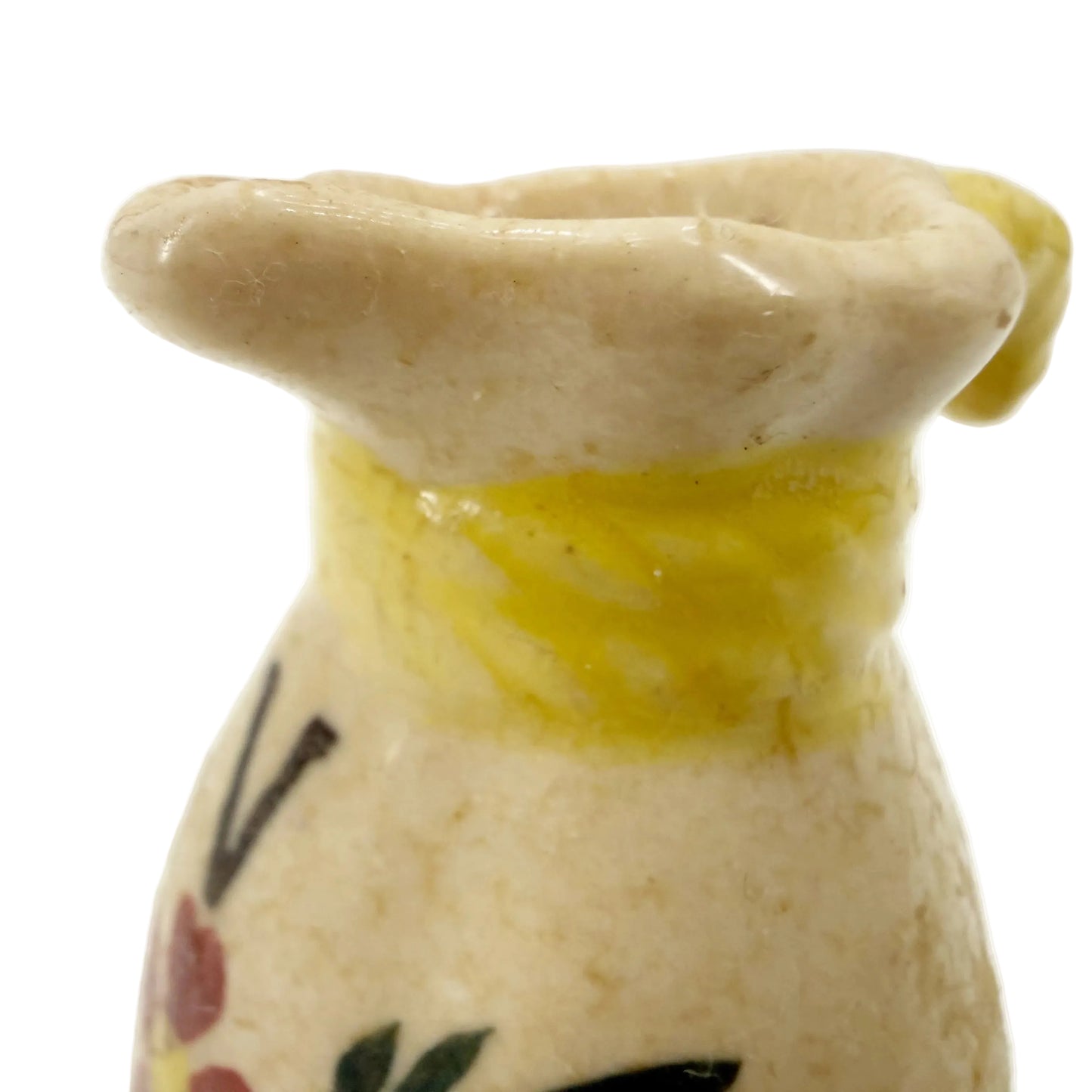 3" tall floral Cruet Pitcher | vintage pottery
