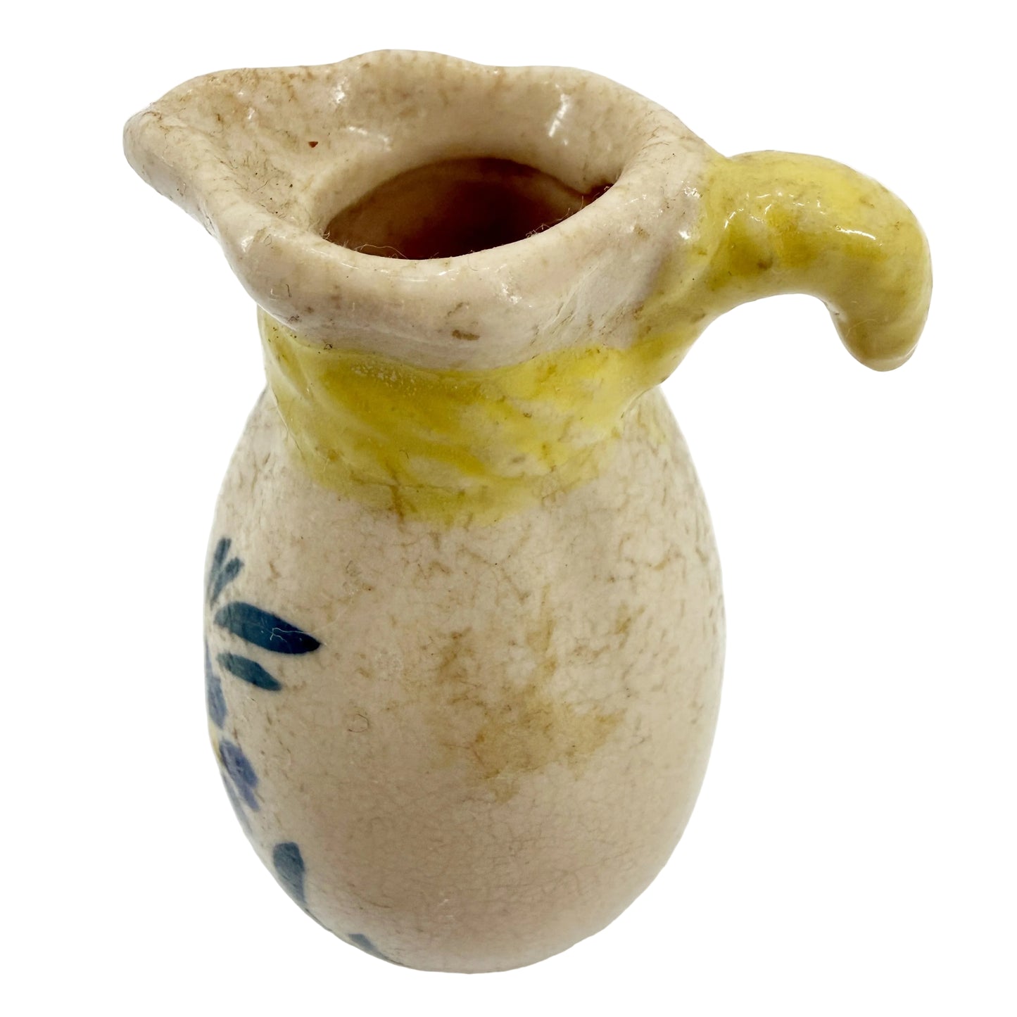 3" tall floral Cruet Pitcher | vintage pottery