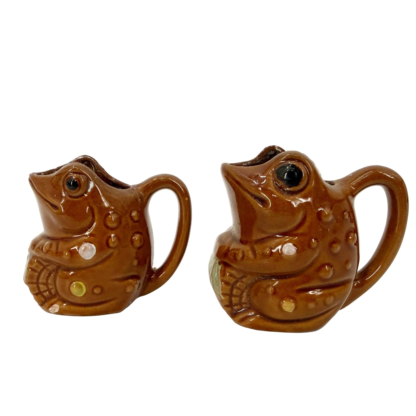 Frog on a Log 1/8 and 1/4 Measuring Cups | vintage pottery