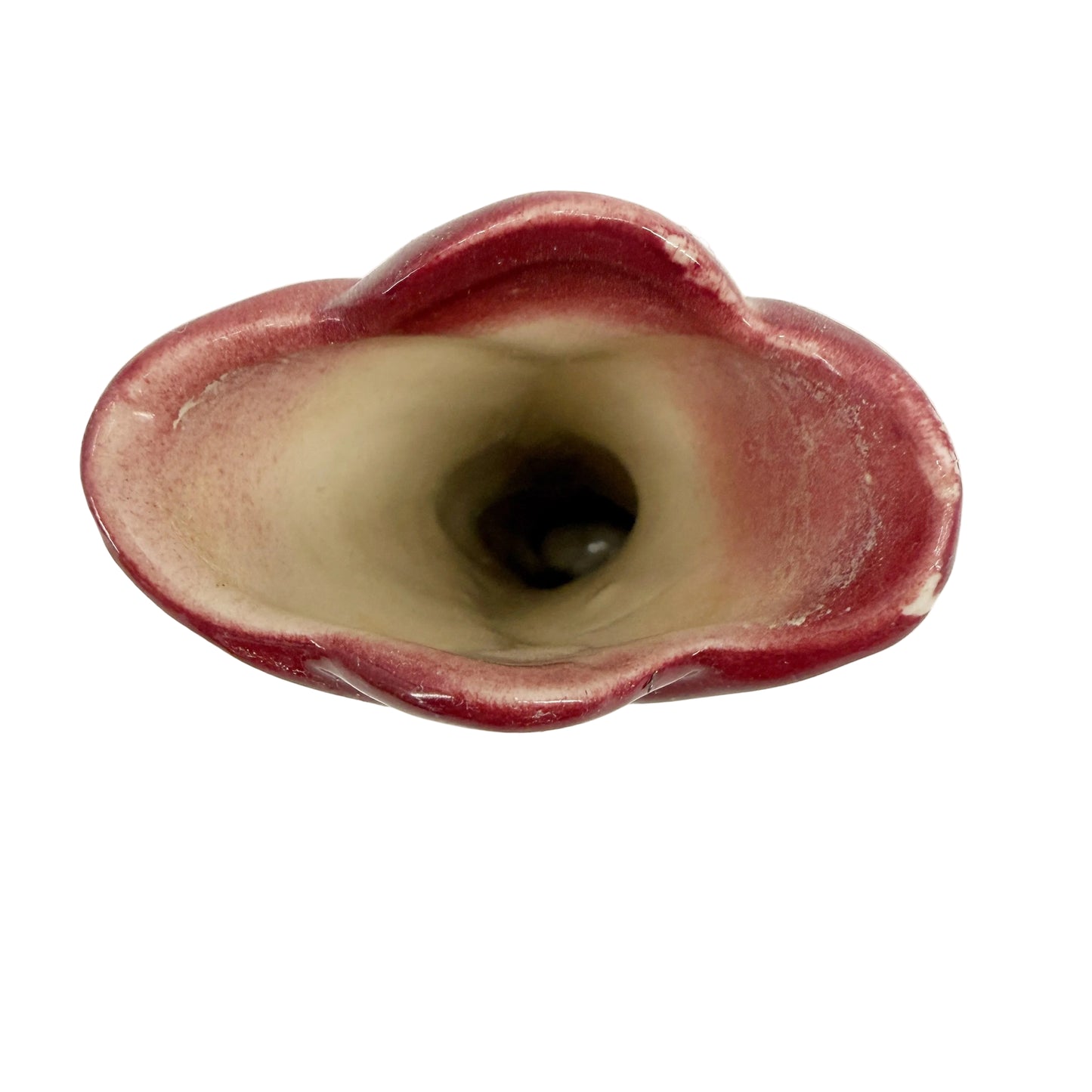 Shawnee burgundy green & gold Bud floral Vase | vintage pottery