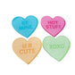 Conversation Hearts Acrylic Coasters | set of 4