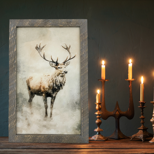 ELK | 25" x 16" framed art print | slightly damaged