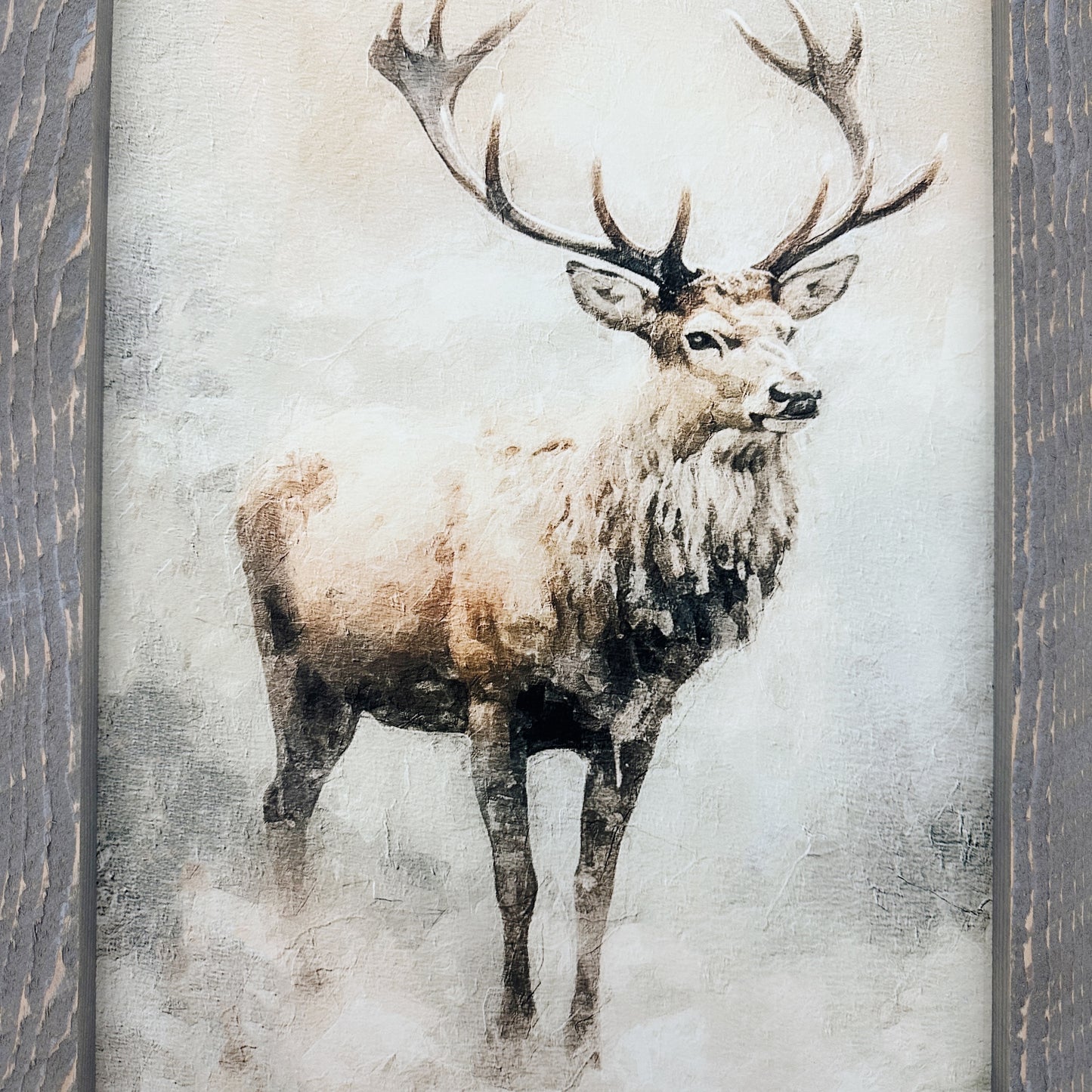 ELK | 25" x 16" framed art print | slightly damaged