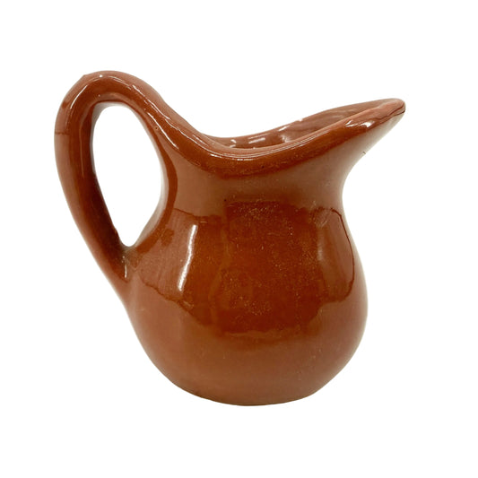 2.25" tall Brown Cruet Pitcher | vintage pottery