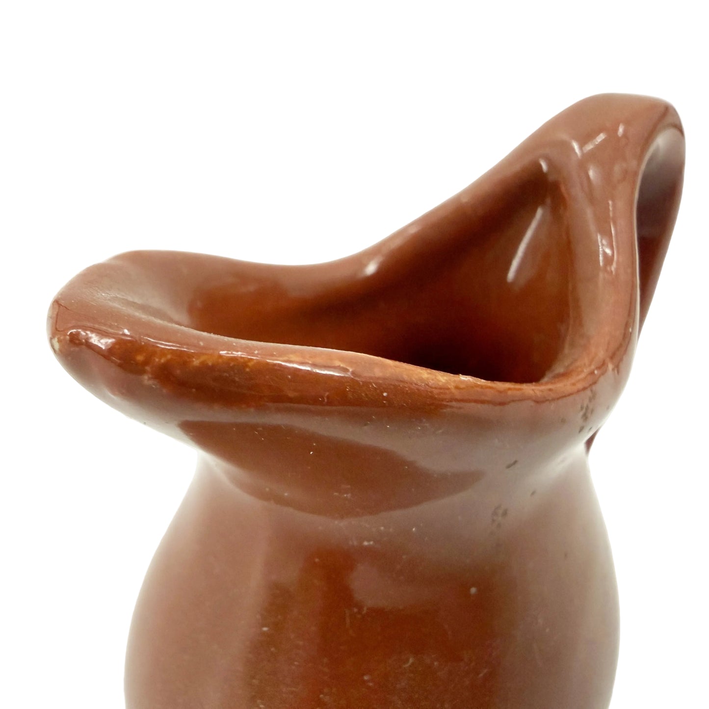 2.25" tall Brown Cruet Pitcher | vintage pottery