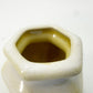 yellow & white 2.25" tall Hexagon Vase | vintage pottery