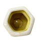 yellow & white 2.25" tall Hexagon Vase | vintage pottery
