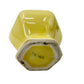 yellow & white 2.25" tall Hexagon Vase | vintage pottery
