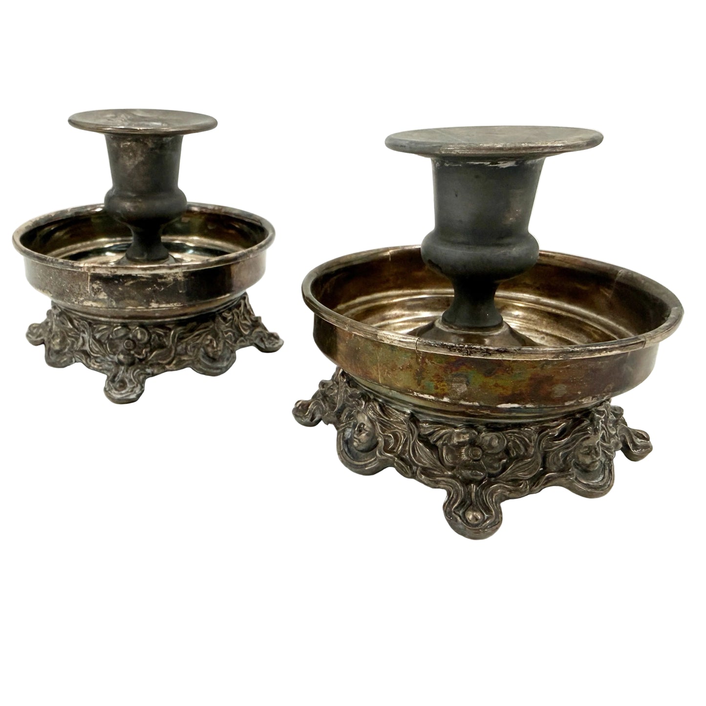 silver-plated Candlestick Holders | vintage Sheridan Silver