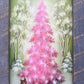 Pink Christmas Tree with Animals | 16" x 10" framed art print