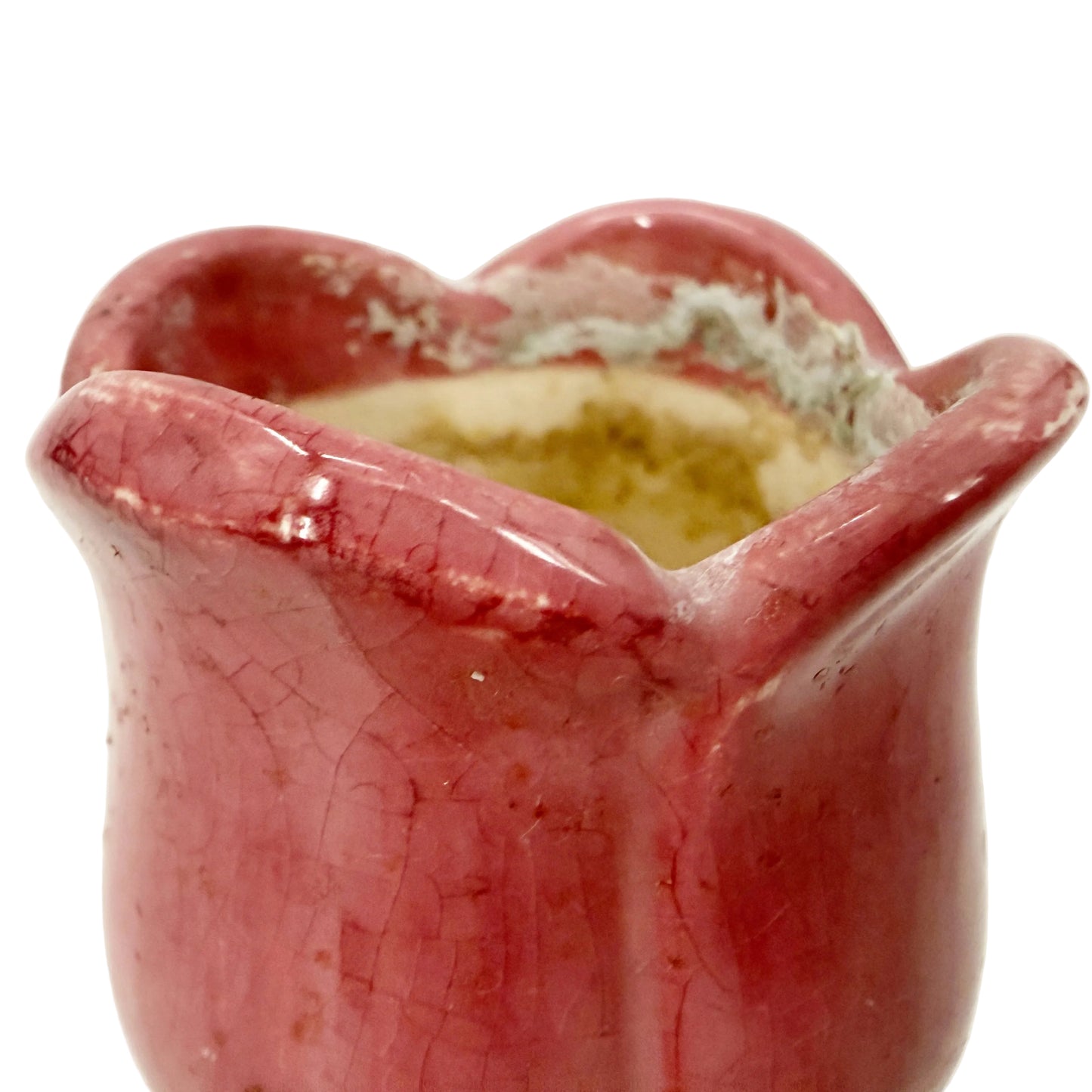 pink flower Self Watering Plant Spike | vintage pottery