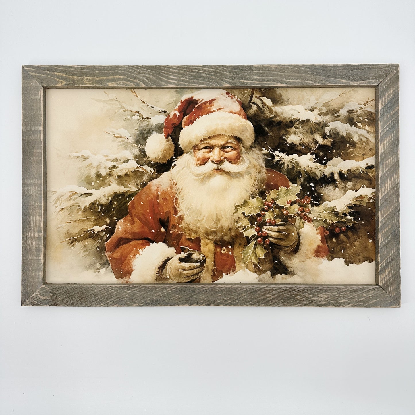 Santa Smiling | 25" x 16" framed art print