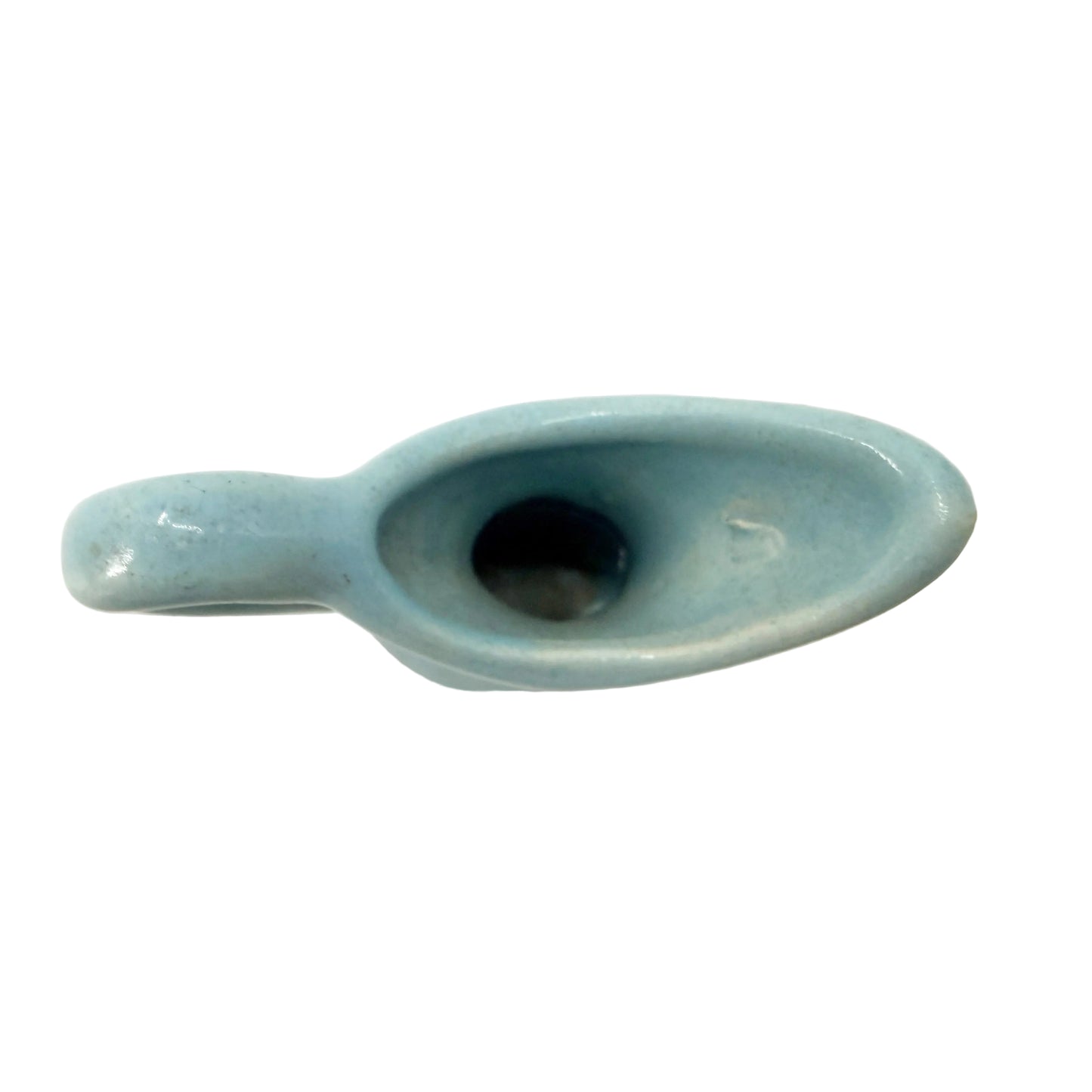 2" tall turquoise blue Cruet Pitcher | vintage pottery