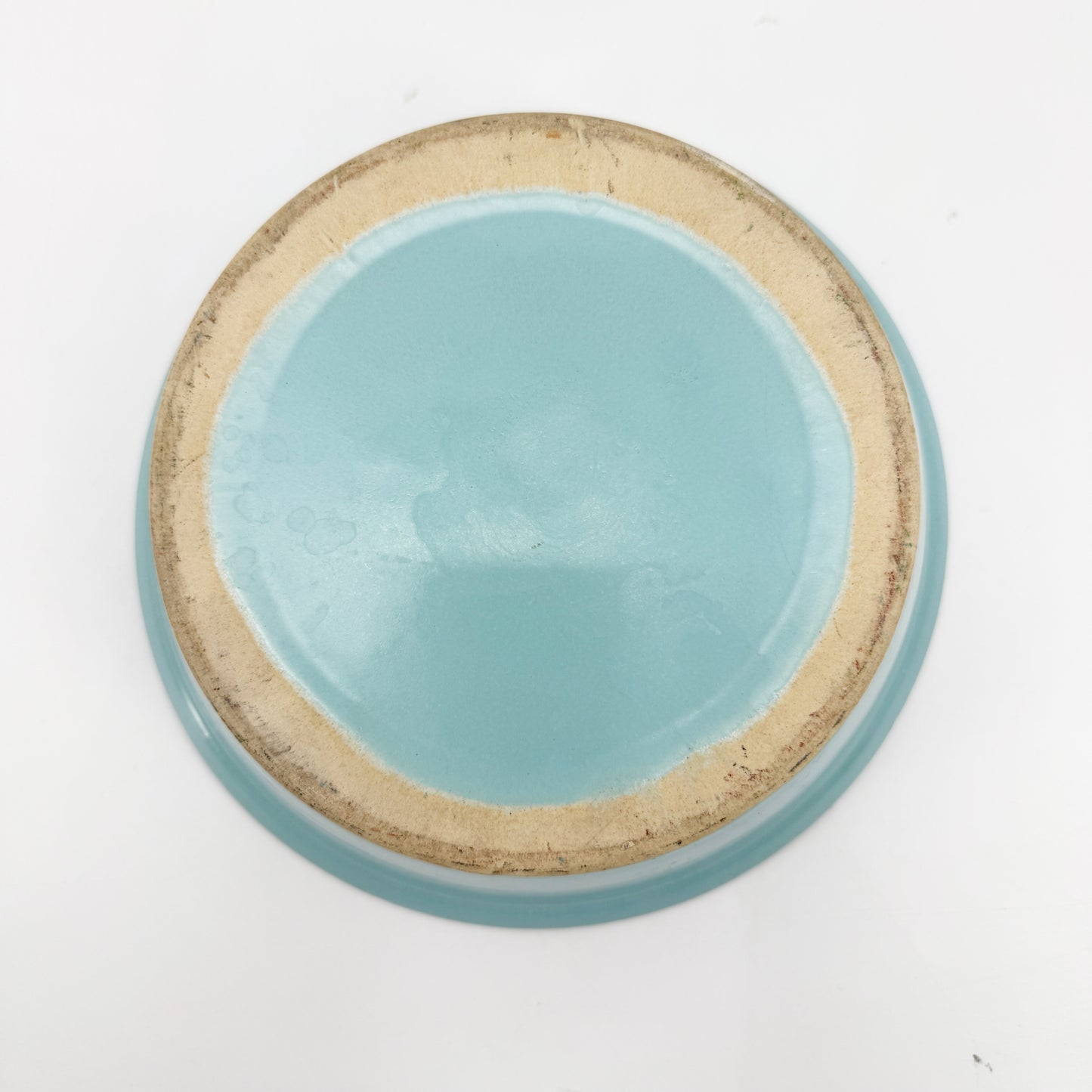 turquoise blue stoneware crock bowl | vintage pottery