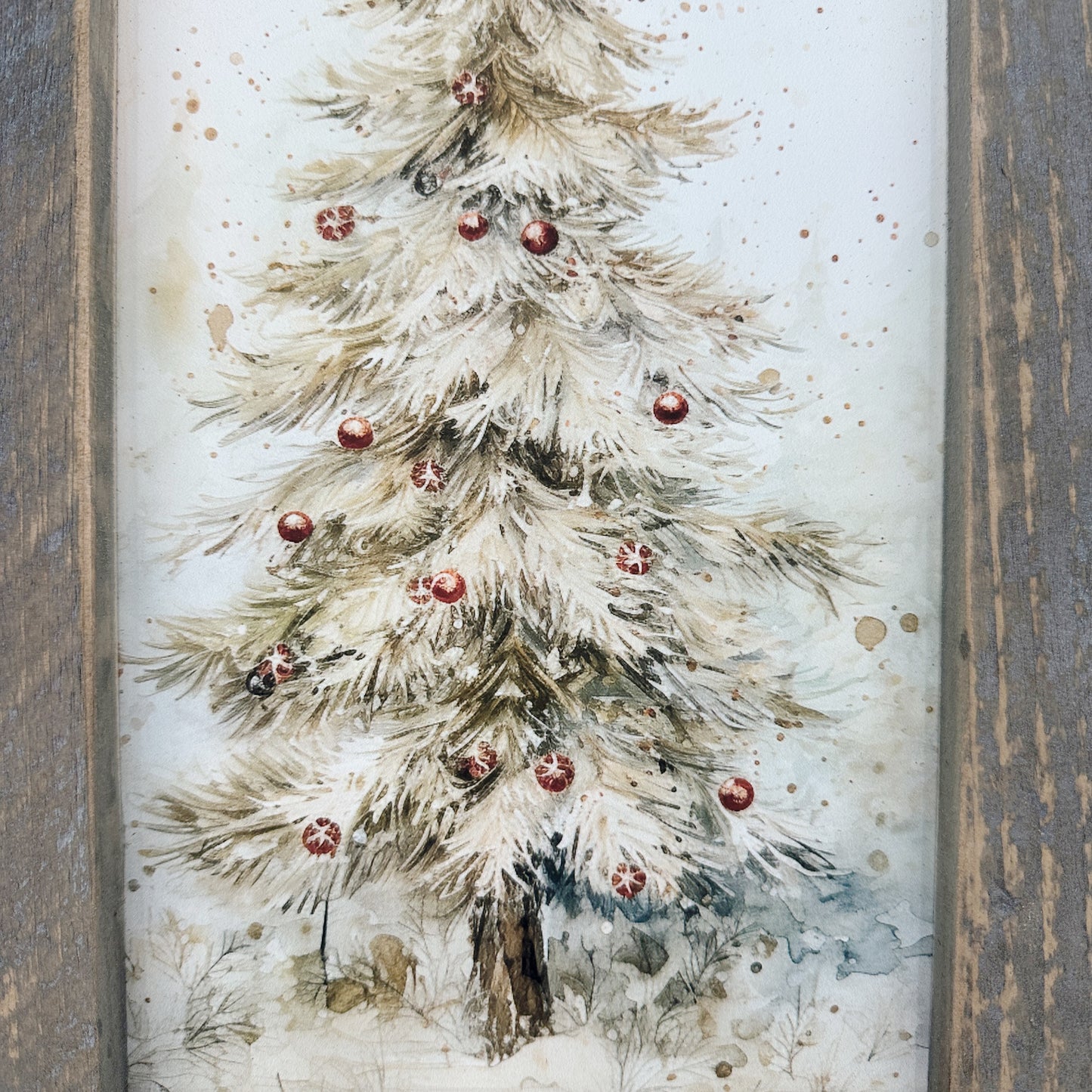 Vintage Christmas Tree | 16" x 10 framed art print
