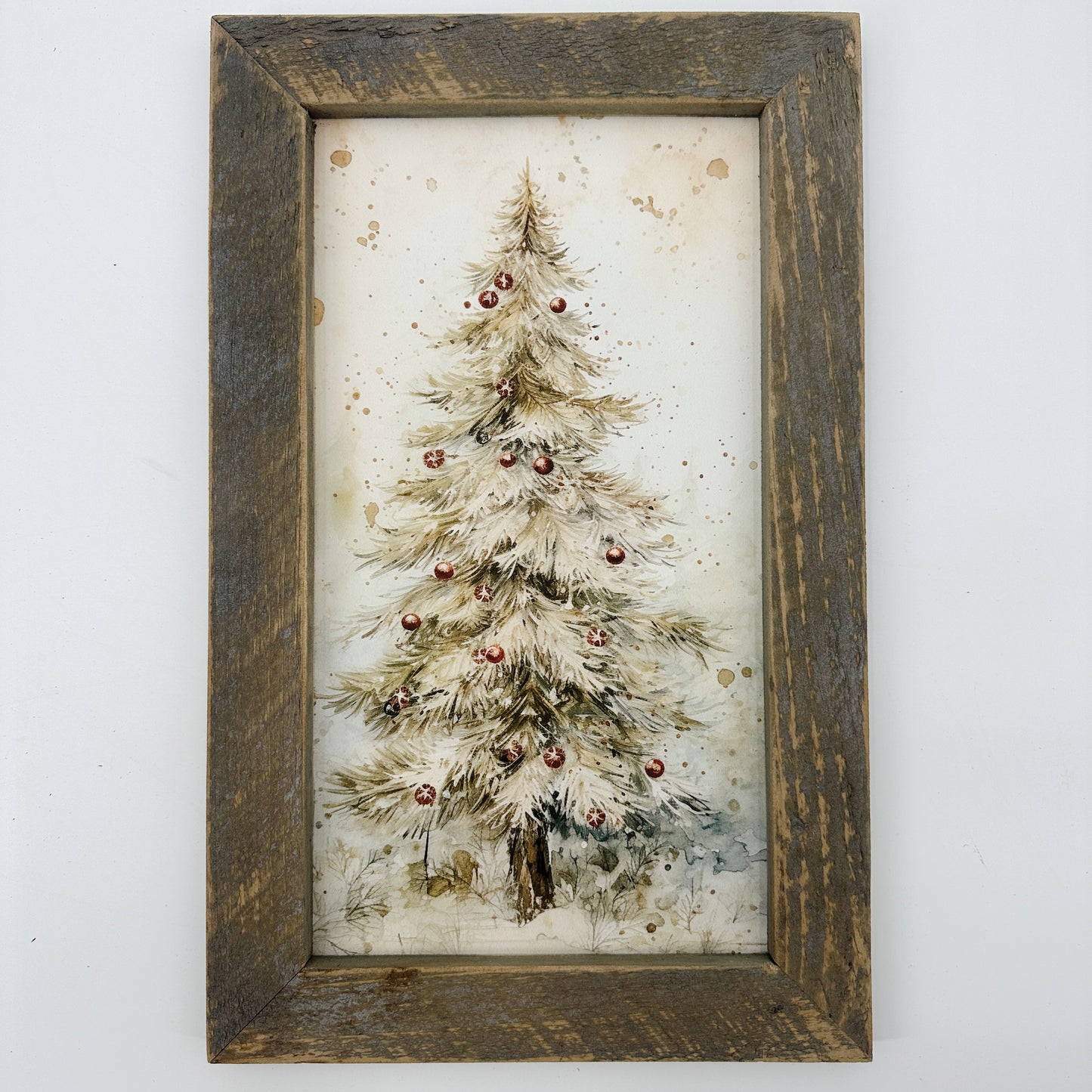 Vintage Christmas Tree | 16" x 10 framed art print