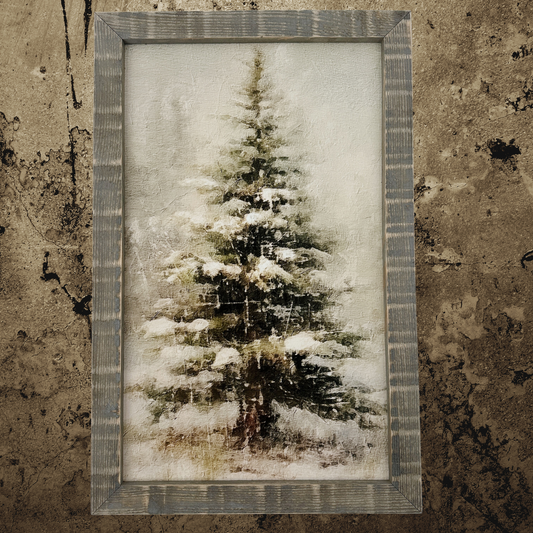 Winter Conifer | 25" x 16" framed art print