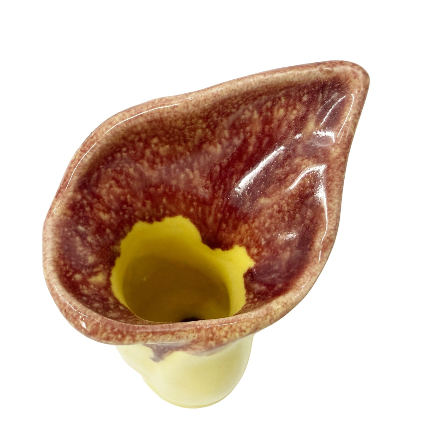 yellow & brown Bud Leaf Vase | vintage Walker pottery