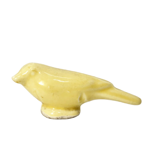 vintage small yellow Bird figurine | ceramic art pottery