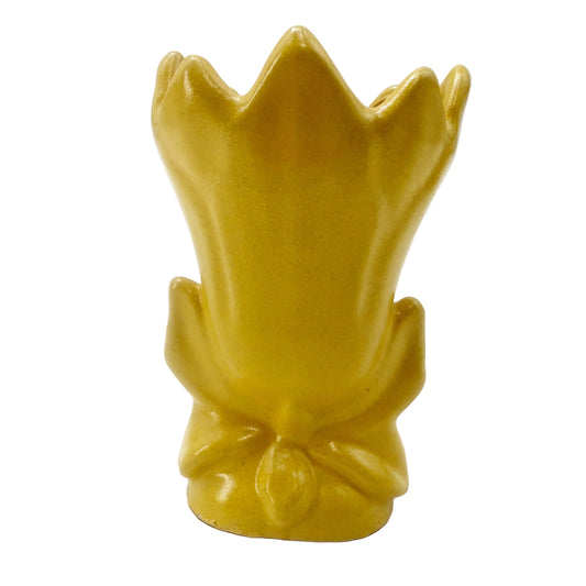 yellow 4" tall Bud Vase | vintage pottery