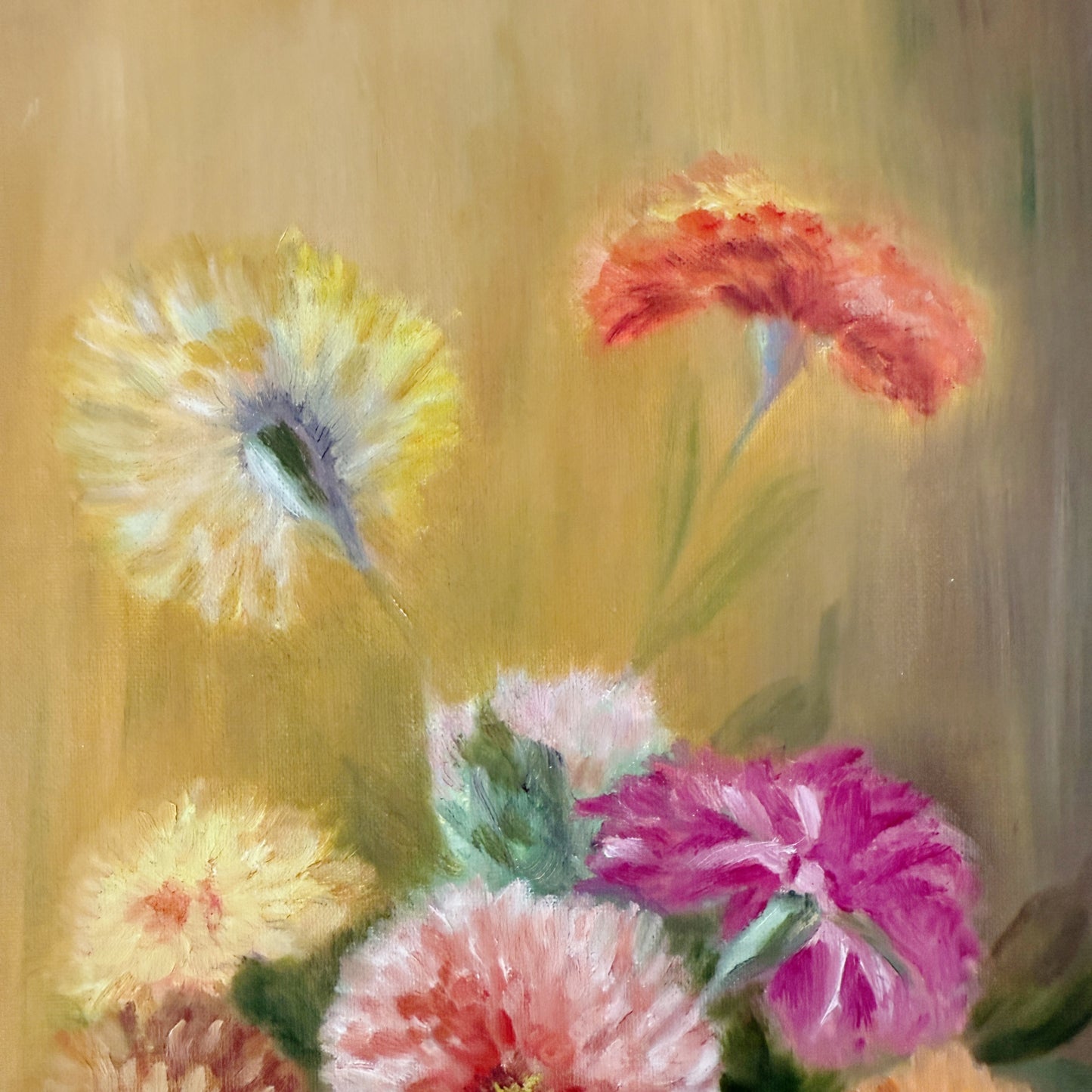 vintage floral oil painting on canvas | 10" x 14" {unframed}