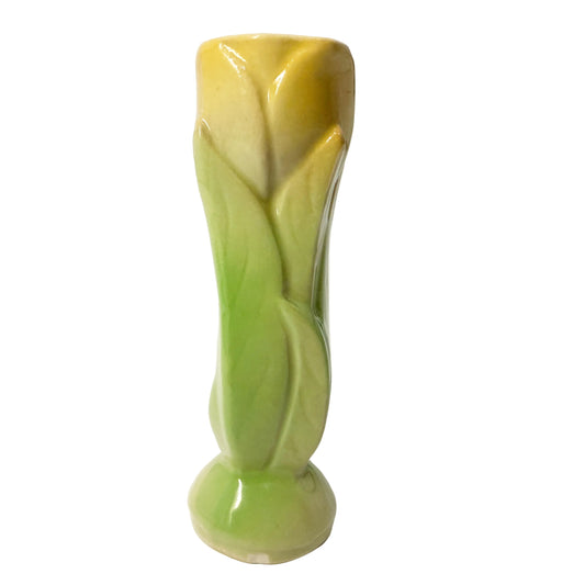 Shawnee yellow & green Bud floral Vase | vintage art pottery